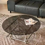 Дизайнерский журнальный стол с круглой столешницей на стальном основании Rivetyk варинант исполнения - 3 | Loft Concept в Санкт-петербурге