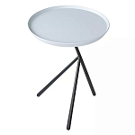 Столик приставной с круглой серой столешницей и черным основанием Round Stable Table варинант исполнения - 2 | Loft Concept в Санкт-петербурге