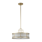 Подвесной светильник цвета латунь с белым матовым плафоном с геометрическим рисунком Feiss варинант исполнения - 2 | Loft Concept в Санкт-петербурге