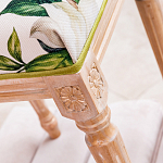 Банкетка из натурального бука золотистая с изображением птиц и цветов Blooming Bird варинант исполнения - 4 | Loft Concept в Санкт-петербурге