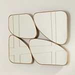 Зеркало в ассиметричной раме золотистого цвета Chaotic варинант исполнения - 3 | Loft Concept в Санкт-петербурге