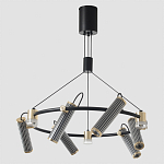 Люстра круглая с 9-ю цилиндрическими плафонами на магнитном креплении Bronze Concert варинант исполнения - 4 | Loft Concept в Санкт-петербурге