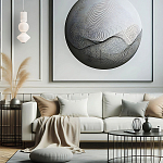 Подвесной светильник белого цвета с тремя геометрическими плафонами Alora Mood варинант исполнения - 7 | Loft Concept в Санкт-петербурге