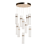 Люстра каскадная с прозрачными цилиндрическими плафонами Jenae Glass Tube Lighting варинант исполнения - 2 | Loft Concept в Санкт-петербурге