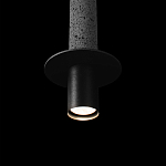 Подвесной светильник с узким цилиндрическим плафоном и черным металлическим декором Concrete Pipe варинант исполнения - 7 | Loft Concept в Санкт-петербурге