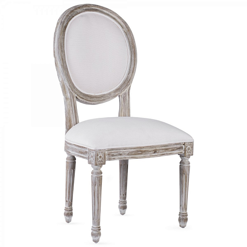 Стул REGENCY MEDALLION CHAIR Avory Linen Дерево Серый ivory ( слоновая кость ) в Санкт-петербурге | Loft Concept 