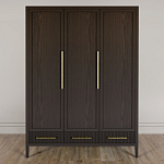 Большой Шкаф Primo Темный орех с 3 дверьми и 3 выдвижными ящиками варинант исполнения - 1 | Loft Concept в Санкт-петербурге