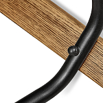 Барный стул со спинкой и металлической подставкой на 4-х деревянных ножках Бежевый Велюр Vendramin Chair варинант исполнения - 6 | Loft Concept в Санкт-петербурге