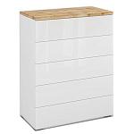 Комод с белым глянцевым фасадом с 5-ю ящиками Grace of Furniture  варинант исполнения - 1 | Loft Concept в Санкт-петербурге