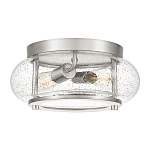 Потолочный светильник цвета никель с плафоном из прозрачного фактурного стекла Quoizel варинант исполнения - 1 | Loft Concept в Санкт-петербурге