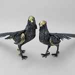 Статуэтка бронзовая пара Фазаны синие Bronze Birds варинант исполнения - 4 | Loft Concept в Санкт-петербурге