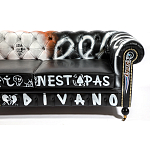 Диван Честерфильд граффити graffiti Orange Sofa натуральная кожа варинант исполнения - 9 | Loft Concept в Санкт-петербурге