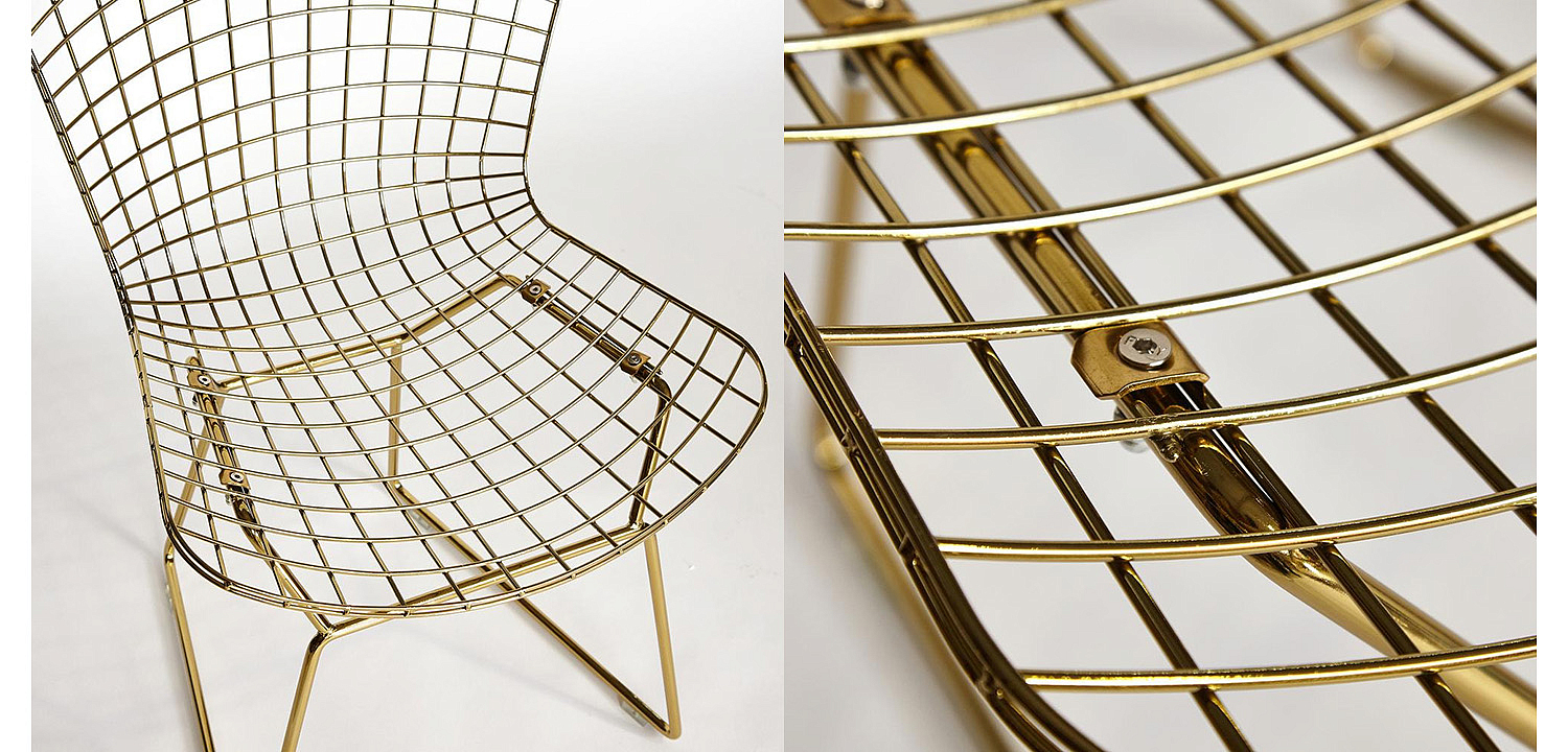 Стул Bertoia Side Chair gold - Loft-Concept в Санкт-петербурге