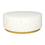 Стол журнальный Белый RADIAL BONE INLAY COFFEE TABLE NATURAL варинант исполнения - 1 | Loft Concept в Санкт-петербурге