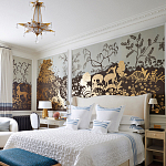 Обои ручная роспись в стиле Арт-деко Rateau Colourway SC-243 on Deep Rich Gold gilded paper варинант исполнения - 1 | Loft Concept в Санкт-петербурге