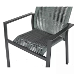 Стул темно-серый с высокой плетеной спинкой и сиденьем Braided Strength варинант исполнения - 7 | Loft Concept в Санкт-петербурге