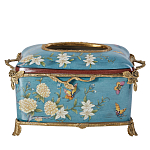 Салфетница прямоугольная голубого цвета с цветами и бабочками Blue Garden варинант исполнения - 1 | Loft Concept в Санкт-петербурге