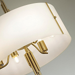 Люстра на штанге с белым круглым плафоном на бронзовом основании с вертикальным декором из металлических трубок Sohne варинант исполнения - 4 | Loft Concept в Санкт-петербурге