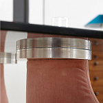 Обеденный стол со стеклянной столешницей и розовыми ножками с тканевой обивкой Wrigley варинант исполнения - 3 | Loft Concept в Санкт-петербурге