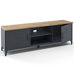 ТВ-тумба из металла и столешницей из массива дуба Metal Wood TV-Stand варинант исполнения - 3 | Loft Concept в Санкт-петербурге