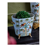 Кашпо из голубого фарфора с бронзовыми элементами Blue Garden варинант исполнения - 4 | Loft Concept в Санкт-петербурге