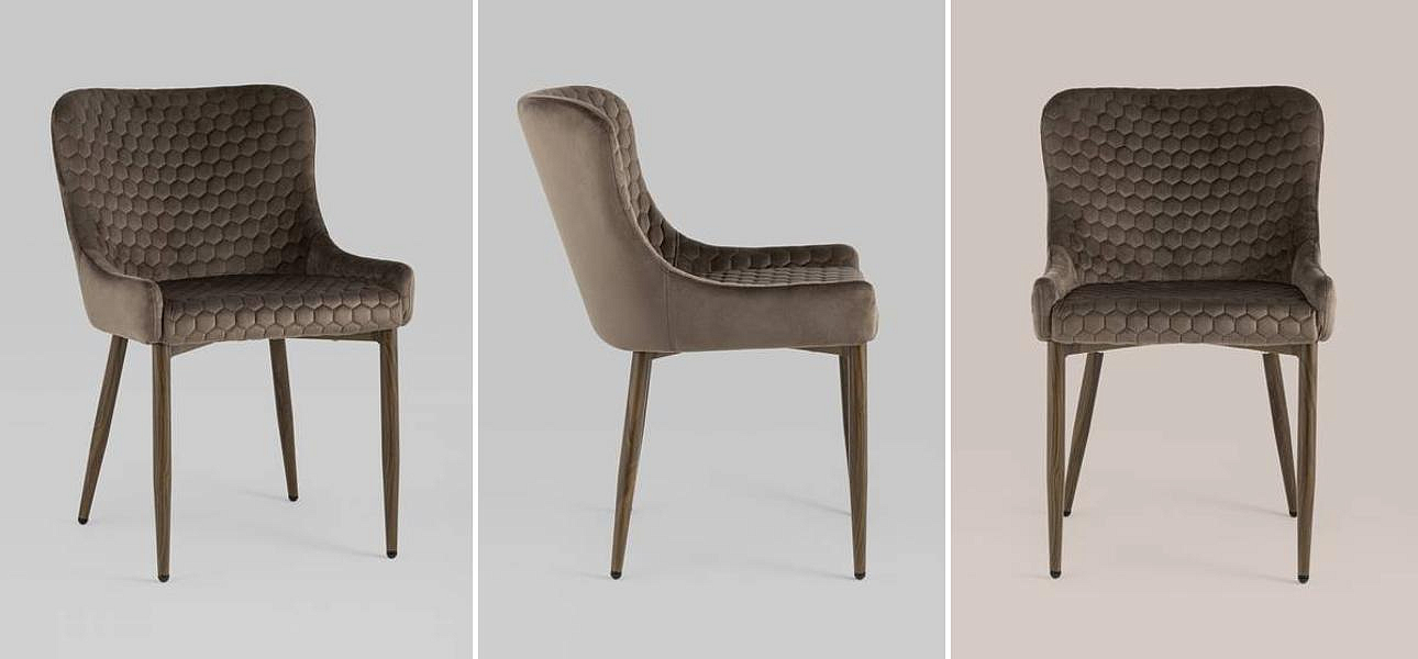 Стул Stitch Honey Chair Коричневый Велюр Стул Stitch Honey Chair Коричневый Велюр - Loft-Concept в Санкт-петербурге