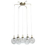 Люстра с 7-ю плафонами из прозрачного стекла в форме шара Orb Cascade  варинант исполнения - 4 | Loft Concept в Санкт-петербурге