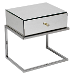 Тумбочка зеркальная с ящиком Mirror Chrome Cabinet варинант исполнения - 1 | Loft Concept в Санкт-петербурге