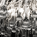 Люстра подвесная с прозрачными стеклянными подвесками в форме капель Диаметр 60 см Droplet Chandelier варинант исполнения - 17 | Loft Concept в Санкт-петербурге