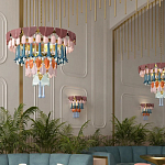 Люстра круглая с декором из разноцветных элементов в виде листьев Changing Seasons варинант исполнения - 12 | Loft Concept в Санкт-петербурге