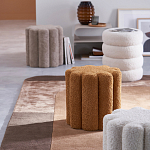 Пуф с обивкой из ткани букле Flo Brown Pouf варинант исполнения - 3 | Loft Concept в Санкт-петербурге