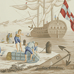 Обои ручная роспись Views of Italy Azure on Sepia варинант исполнения - 1 | Loft Concept в Санкт-петербурге