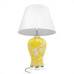 Настольная лампа желтая с изображением белых птиц Flight Among Acacia варинант исполнения - 3 | Loft Concept в Санкт-петербурге