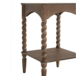 Приставной столик деревянный с резными ножками и нижней полкой Vintage Side Table Brown Wood варинант исполнения - 1 | Loft Concept в Санкт-петербурге