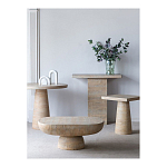 Столик кофейный кремового цвета с овальной столешницей и круглым основанием Cream Dalmen Table варинант исполнения - 8 | Loft Concept в Санкт-петербурге