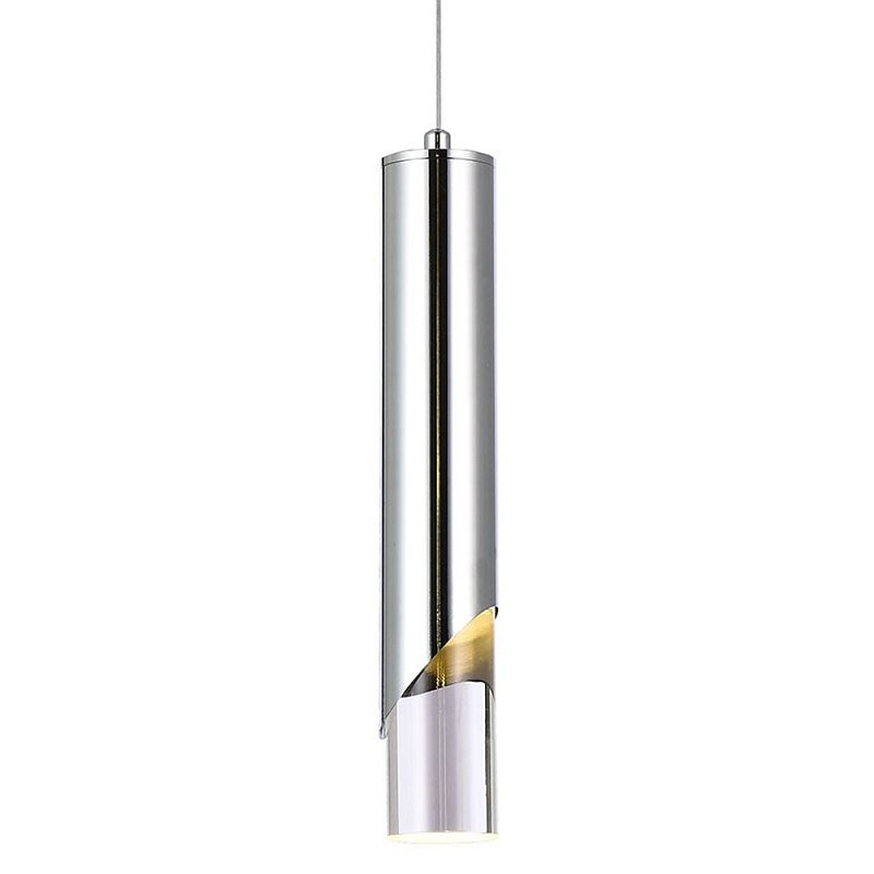 Подвесной светильник Metal Acrylic Tube Chrome Hanging Lamp Хром Прозрачный в Санкт-петербурге | Loft Concept 