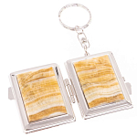 Зеркало брелок складное двухстороннее из натурального камня Оникс Silver Stone Mirrors варинант исполнения - 2 | Loft Concept в Санкт-петербурге