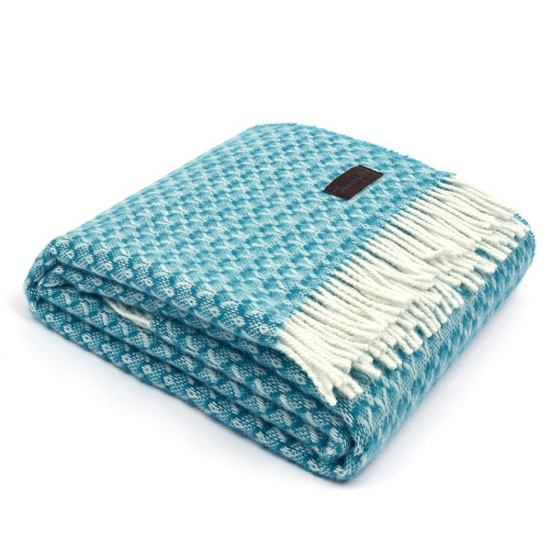 Плед BRIAS TRIANGLE 1510 Marzotto Голубой в Санкт-петербурге | Loft Concept 