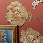 Обои с вышивкой ручной работы Deco Flowers Original colourway on wool sateen варинант исполнения - 2 | Loft Concept в Санкт-петербурге