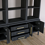 Модульный стеллаж Primo из трех составных элементов Черный дуб варинант исполнения - 5 | Loft Concept в Санкт-петербурге