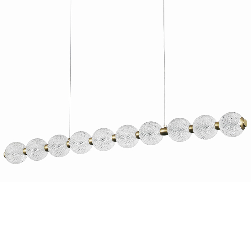 Подвесной линейный светодиодный светильник Crystal Globule Linear Hanging Lamp Прозрачный Бронза в Санкт-петербурге | Loft Concept 