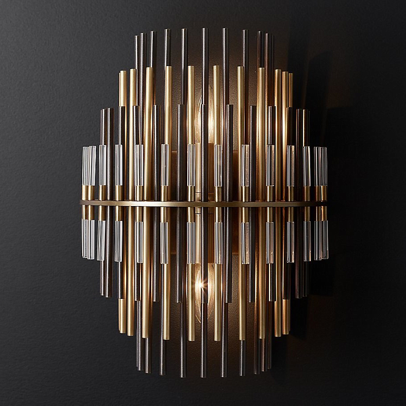 Бра Restoration Hardware Emile Sconce Прозрачный Латунь Античная полированная Темная бронза в Санкт-петербурге | Loft Concept 