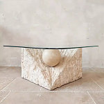 Дизайнерский журнальный стол в виде раковины с жемчужиной под прозрачной столешницей Fahin варинант исполнения - 2 | Loft Concept в Санкт-петербурге