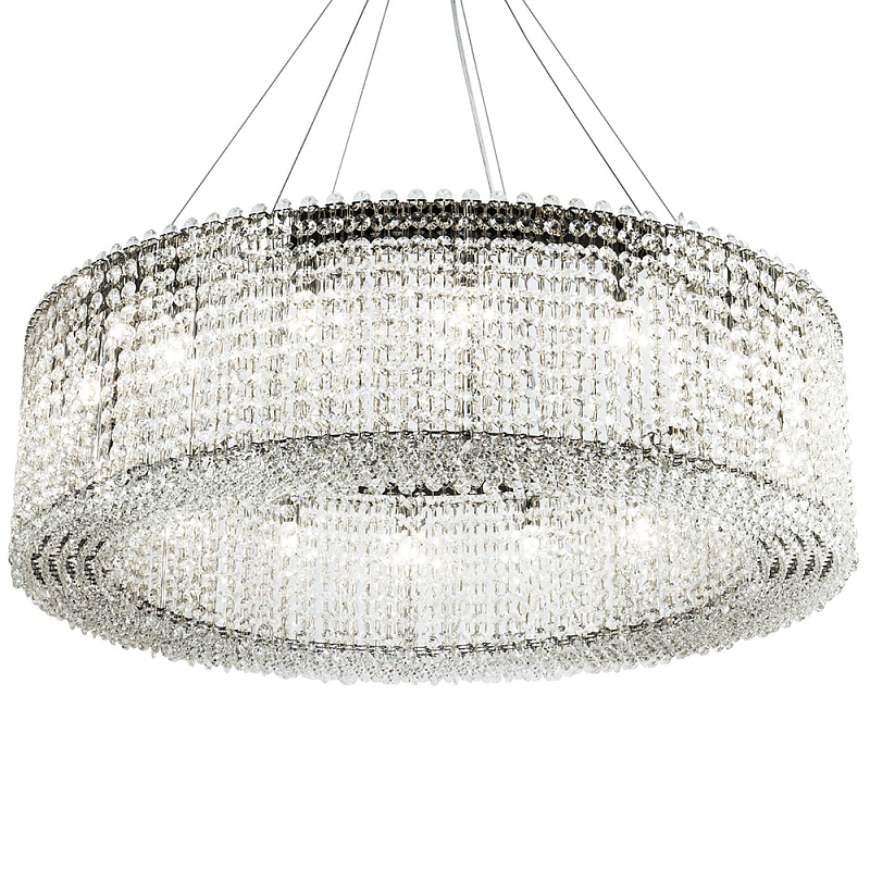 Круглая люстра с хрустальными подвесками хром Crystal Art Chrome Chandelier 16 Прозрачный Хром в Санкт-петербурге | Loft Concept 