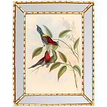 Постер с изображением птиц и цветов в зеркальной раме Blooming Birds Poster варинант исполнения - 3 | Loft Concept в Санкт-петербурге