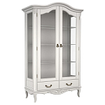 Витрина белая двухдверная с 4-мя полками и 2-мя ящиками в стиле прованс White Provence варинант исполнения - 1 | Loft Concept в Санкт-петербурге