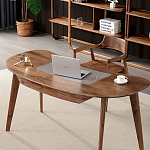 Стол рабочий округлой формы с ящиком  Working Moonnut Table варинант исполнения - 2 | Loft Concept в Санкт-петербурге