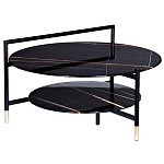 Стол журнальный круглый черный с полкой Inherence варинант исполнения - 1 | Loft Concept в Санкт-петербурге