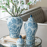 Ваза с крышкой и голубым цветочным рисунком на белом фоне Blue & White Ornament варинант исполнения - 5 | Loft Concept в Санкт-петербурге