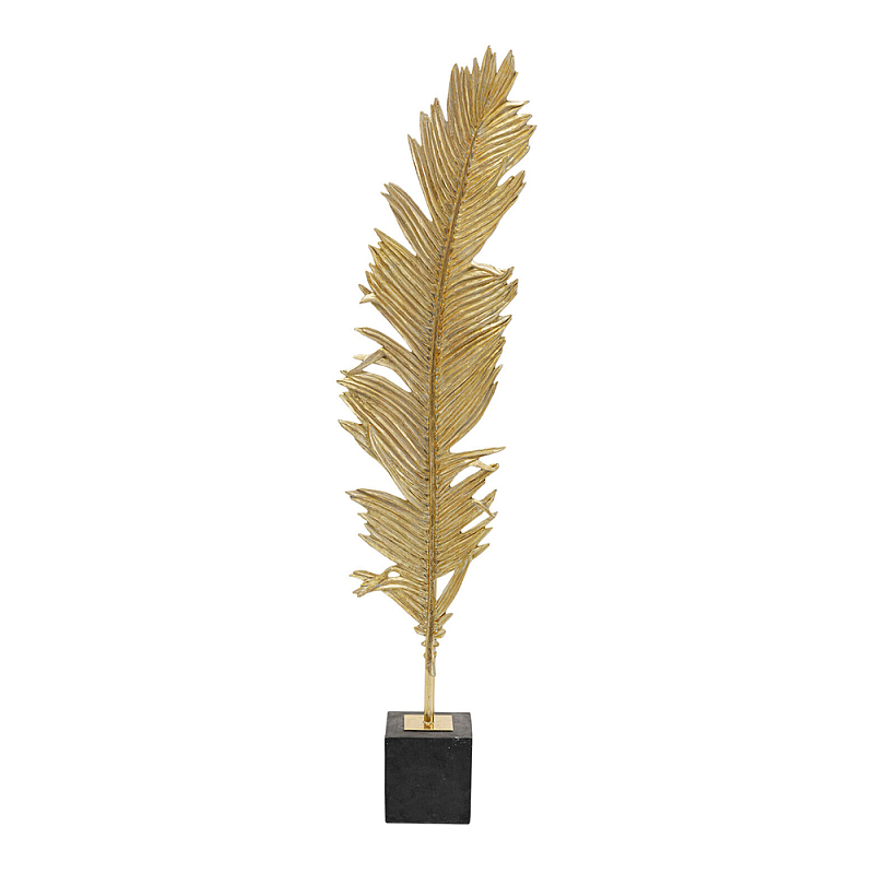 Декоративная статуя из металла Golden Feather Глянцевое золото Черный в Санкт-петербурге | Loft Concept 